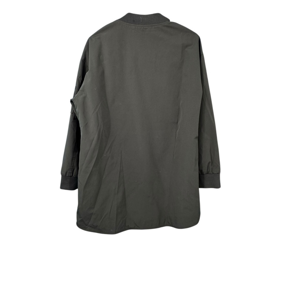 Green Raincoat with Stand-Up Collar and Zipper Closure - Picture 6 of 13